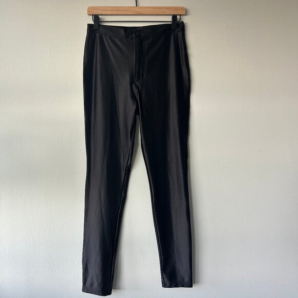 American Apparel Disco Pants Black Shiny Stretch Size M Women’s Slim Fit - Picture 1 of 8